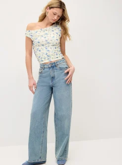 Ruched off-the-shoulder cami