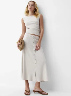 Ruched waist boat-neck cami