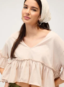 Ruffled bohemian T-shirt