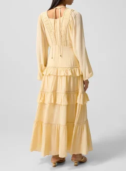 Ruffled buttoned maxi dress