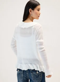Ruffled cardigan
