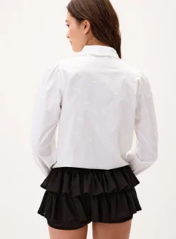 Ruffled cotton mini short