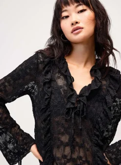 Ruffled lace blouse