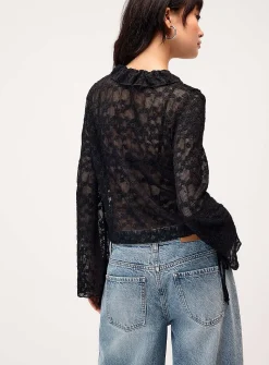 Ruffled lace blouse