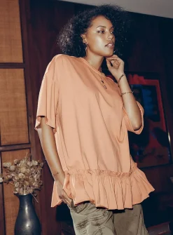 Ruffled oversized T-shirt