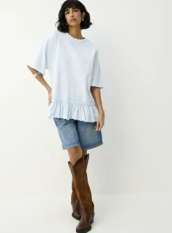 Ruffled oversized T-shirt
