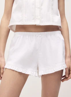 Ruffled poplin mini-short