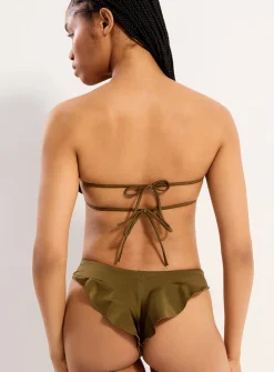 Ruffled slim bikini bottom