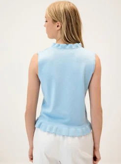 Ruffled trim vest
