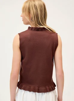 Ruffled trim vest