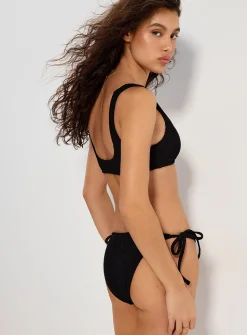 Ruffle-textured string cheeky bottom
