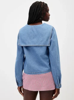 Sailor collar denim shirt