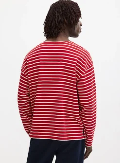 Sailor-striped boatneck T-shirt