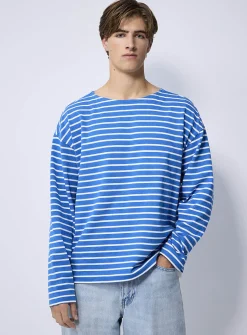 Sailor-striped boatneck T-shirt