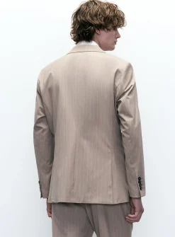 Sand double-breasted jacket