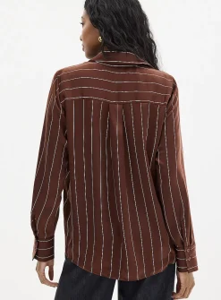 Satiny banker-stripe shirt