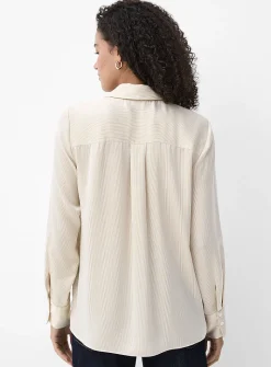 Satiny banker-stripe shirt