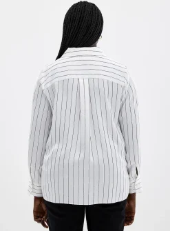 Satiny banker-stripe shirt
