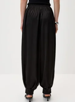 Satiny barrel-leg jogger