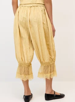 Satiny crinkled-finish bloomer pant