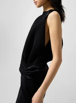 Satiny detail jersey dress