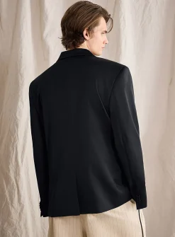 Satiny double-breasted jacket