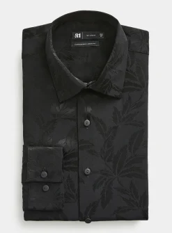 Satiny foliage fluid shirt