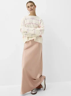 Satiny maxi skirt