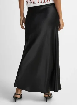 Satiny maxi skirt