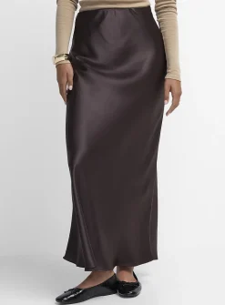 Satiny maxi skirt