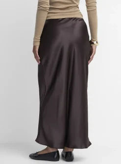 Satiny maxi skirt