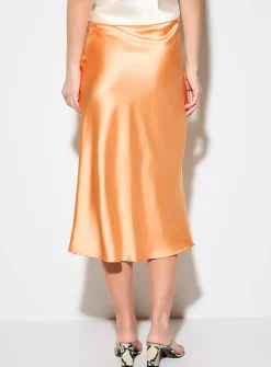 Satiny midi skirt