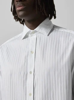 Satiny stripes shirt