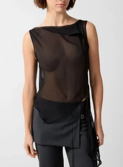 Sato asymmetrical silk blouse
