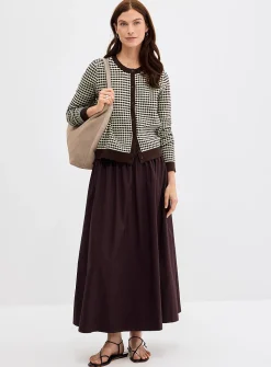Scale texture fine-knit cardigan