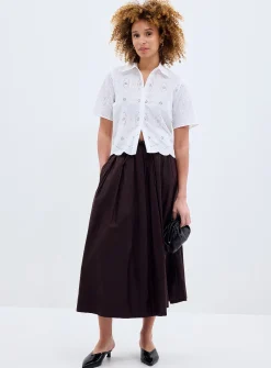Scalloped collar broderie anglaise shirt