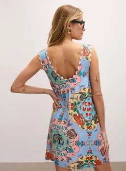 Scalloped-trim minidress