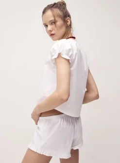 Scoop-neck babydoll blouse