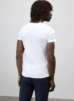 Scoop-neck ribbed jersey T-shirt