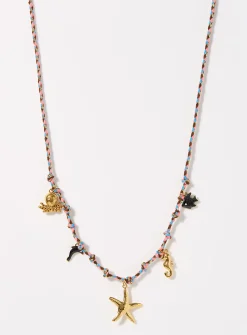 Sea charm cord necklace