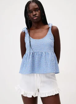 Seersucker babydoll cami
