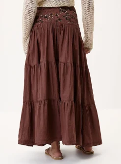 Sequined-waist maxi skirt
