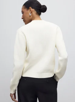 Shaker-rib V-neck cardigan