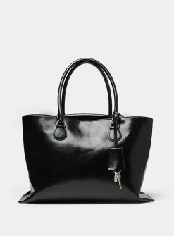 Shell Brot glossy leather tote bag