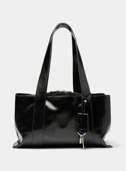Shell Duffel glossy leather shoulder bag