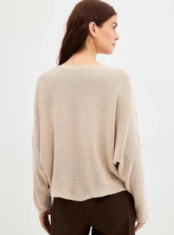 Shimmering boat-neck sweater