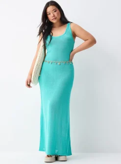 Shimmering knit maxi dress