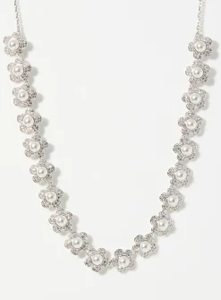 Shimmery flower choker