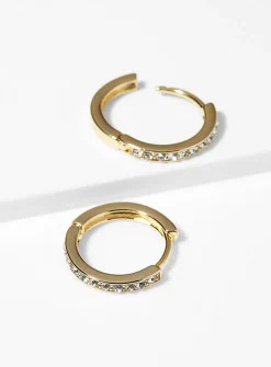 Shimmery metallic mini hoops