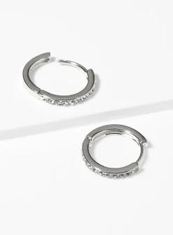 Shimmery metallic mini hoops